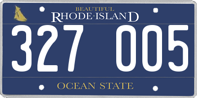 RI license plate 327005