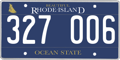 RI license plate 327006