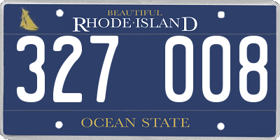RI license plate 327008