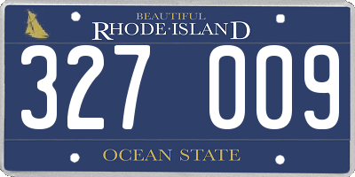 RI license plate 327009