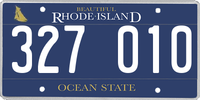 RI license plate 327010