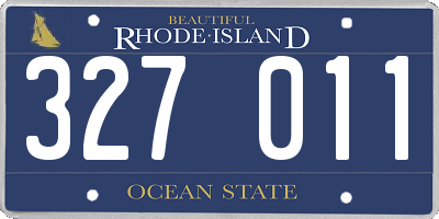 RI license plate 327011