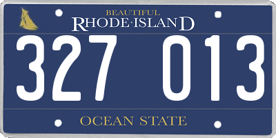 RI license plate 327013