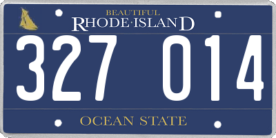 RI license plate 327014