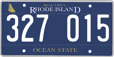 RI license plate 327015