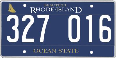 RI license plate 327016