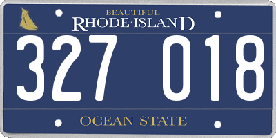 RI license plate 327018