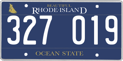 RI license plate 327019