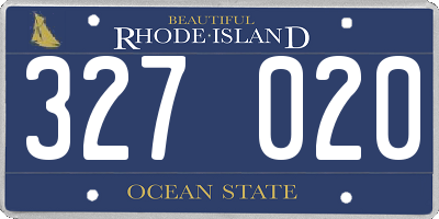 RI license plate 327020