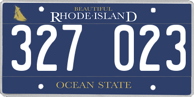 RI license plate 327023