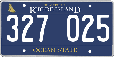 RI license plate 327025