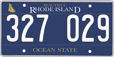 RI license plate 327029