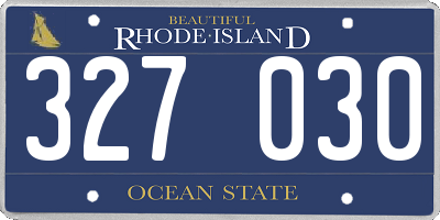 RI license plate 327030