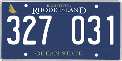 RI license plate 327031