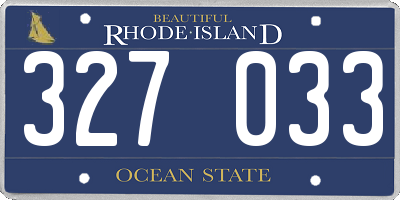 RI license plate 327033