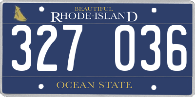 RI license plate 327036