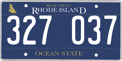 RI license plate 327037