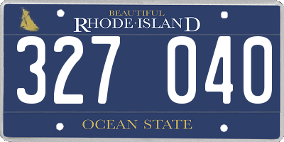RI license plate 327040