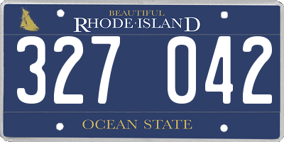 RI license plate 327042