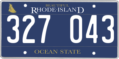 RI license plate 327043