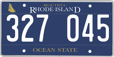 RI license plate 327045