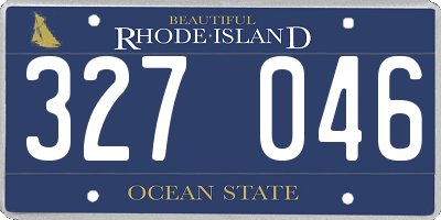 RI license plate 327046