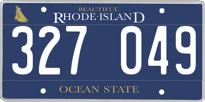 RI license plate 327049