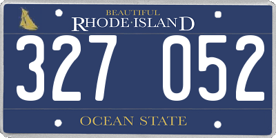 RI license plate 327052
