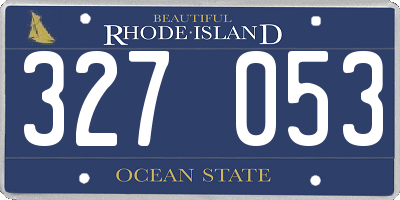 RI license plate 327053