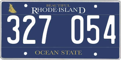 RI license plate 327054