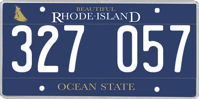 RI license plate 327057