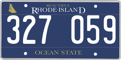 RI license plate 327059