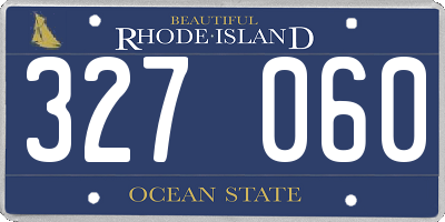 RI license plate 327060
