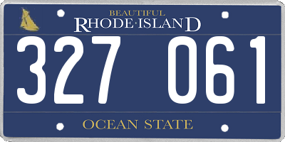 RI license plate 327061