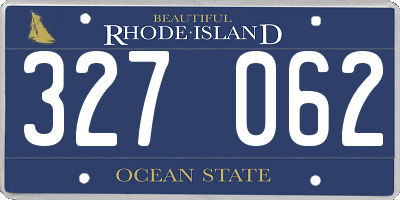 RI license plate 327062
