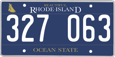 RI license plate 327063