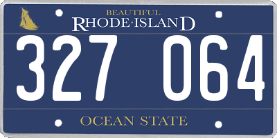 RI license plate 327064