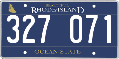 RI license plate 327071