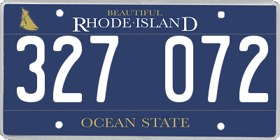 RI license plate 327072