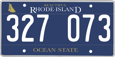 RI license plate 327073