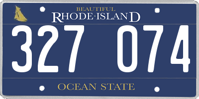 RI license plate 327074