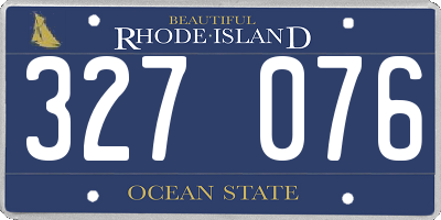 RI license plate 327076
