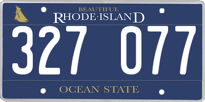 RI license plate 327077