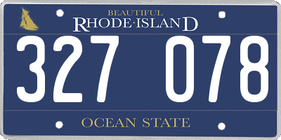 RI license plate 327078