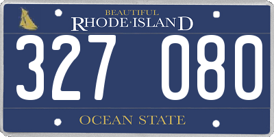RI license plate 327080