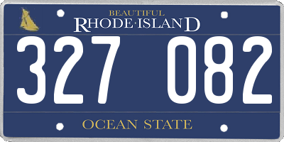 RI license plate 327082