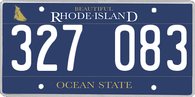 RI license plate 327083