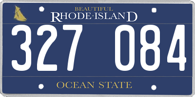 RI license plate 327084