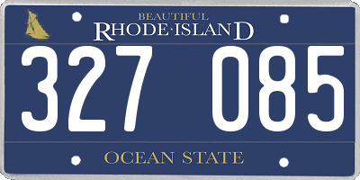 RI license plate 327085