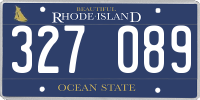 RI license plate 327089